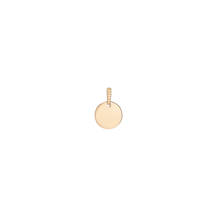 Story in Gold Engraved Pendant Vermeil 14k 18k Yellow Gold Mini (10mm)