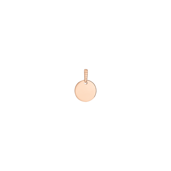 Story in Gold Engraved Pendant Vermeil 14k 18k Rose Gold Mini (10mm)