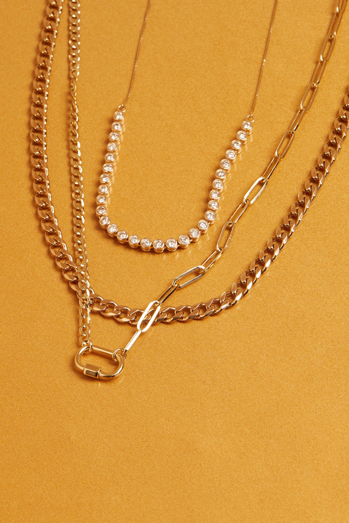 Large Gold Curb Chain Necklace