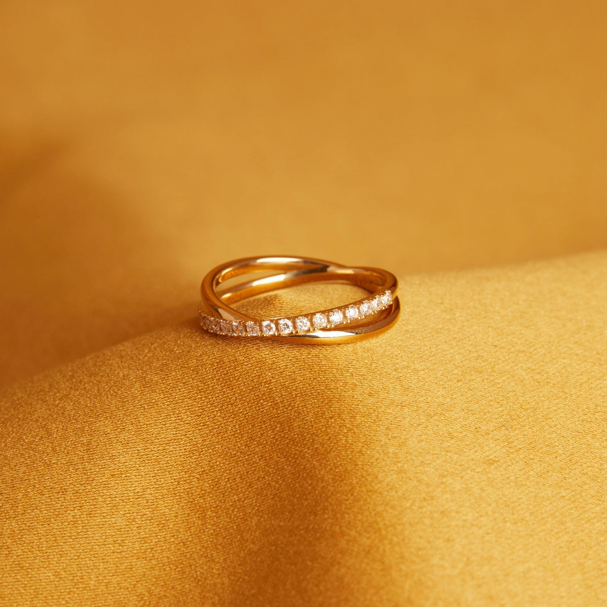 Diamond Crossover Ring