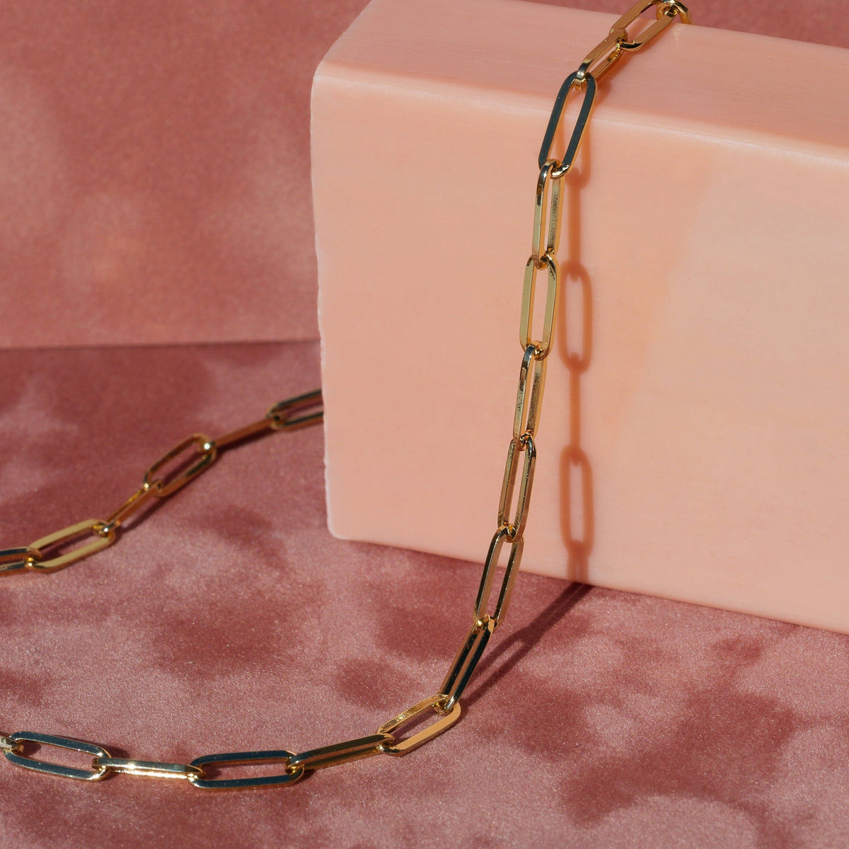 Large Paperclip Chain Necklace - Rose Gold Vermeil