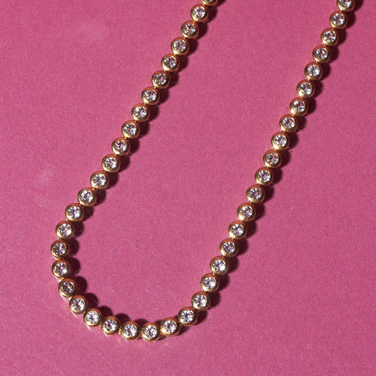 Diamond Bezel Tennis Necklace