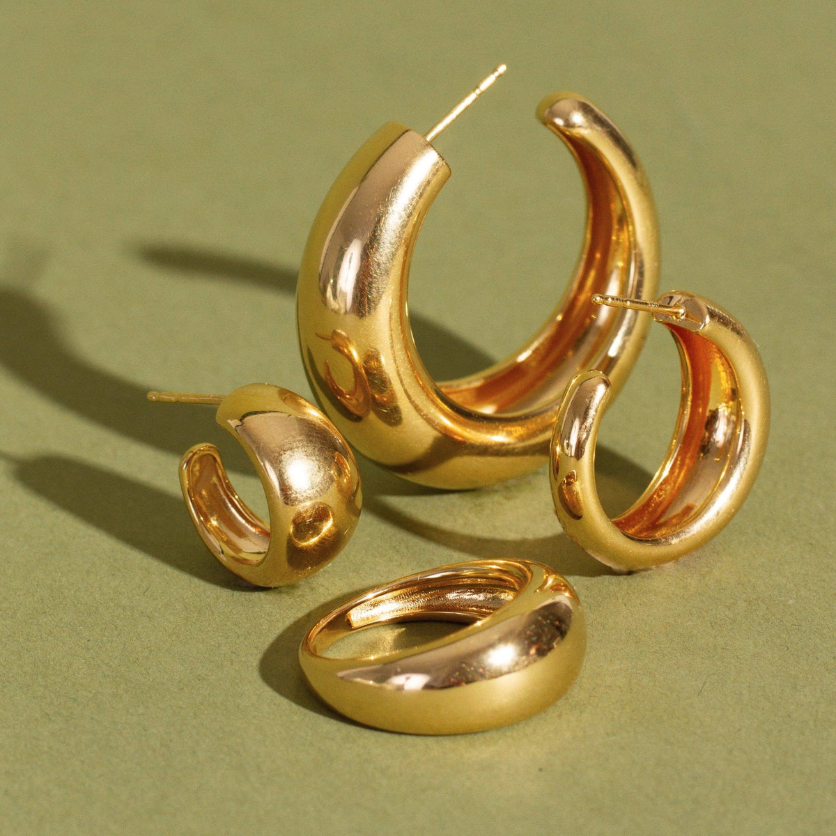 Gold Smooth Arch Hoops Small
