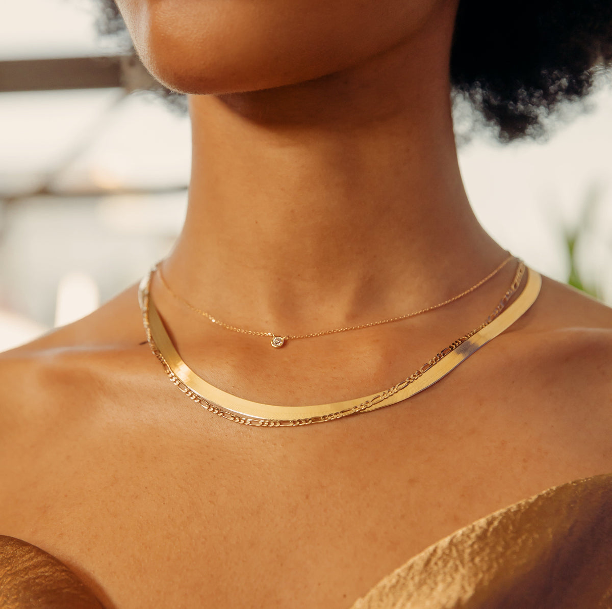 18K Gold Filled Herringbone Necklace – KEILA