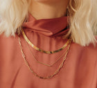 Solid Gold Herringbone Chain Necklace