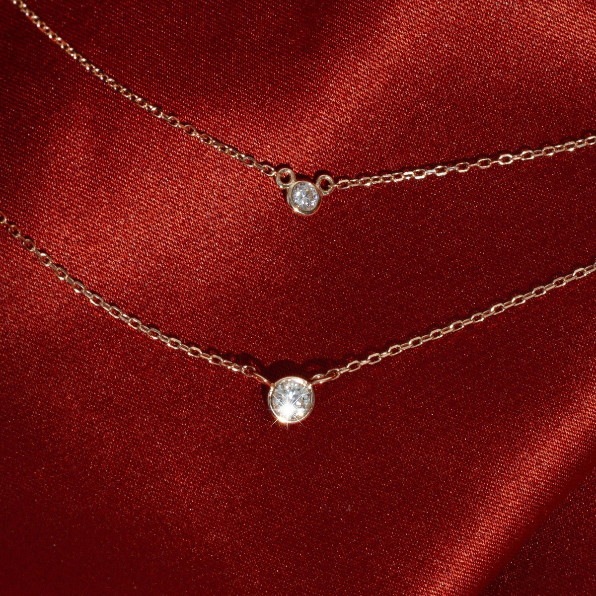 Medium Diamond Bezel Necklace