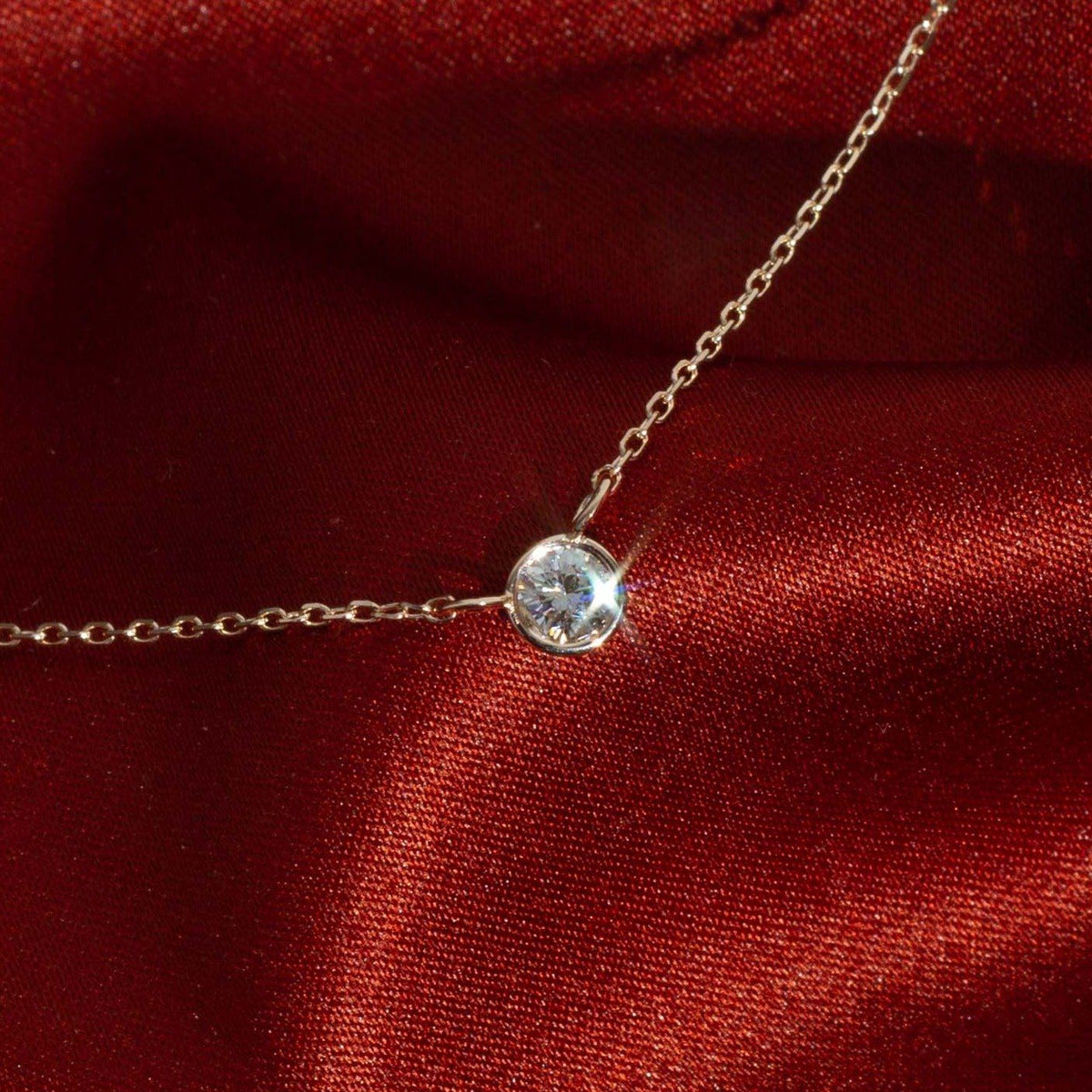 Medium Diamond Bezel Necklace