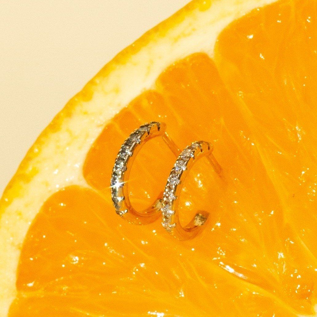 Diamond Huggie Earrings