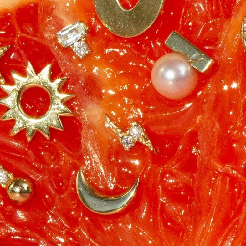 Diamond Bolt Stud Earring in Yellow, Rose or White Gold