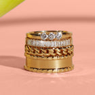 Bold Half Diamond Baguette Ring