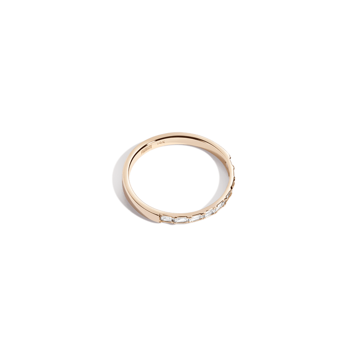 Baguette Half Horizontal Eternity Ring 14K 18K Yellow Gold