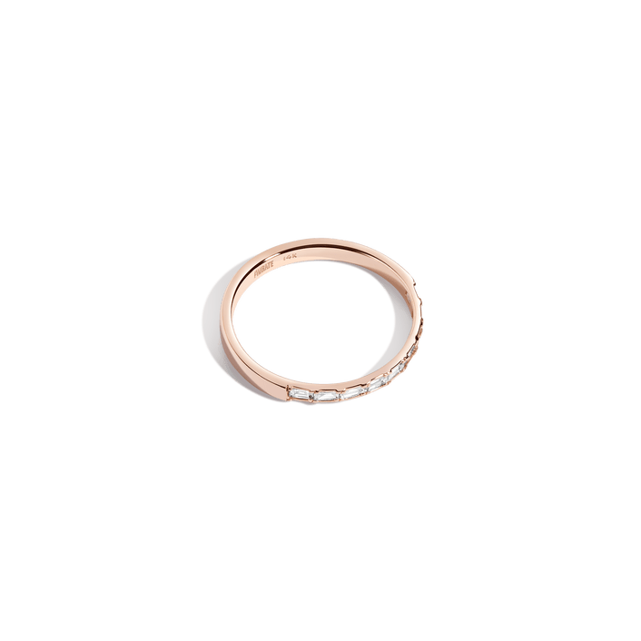 Baguette Half Horizontal Eternity Ring 14K 18K Rose Gold