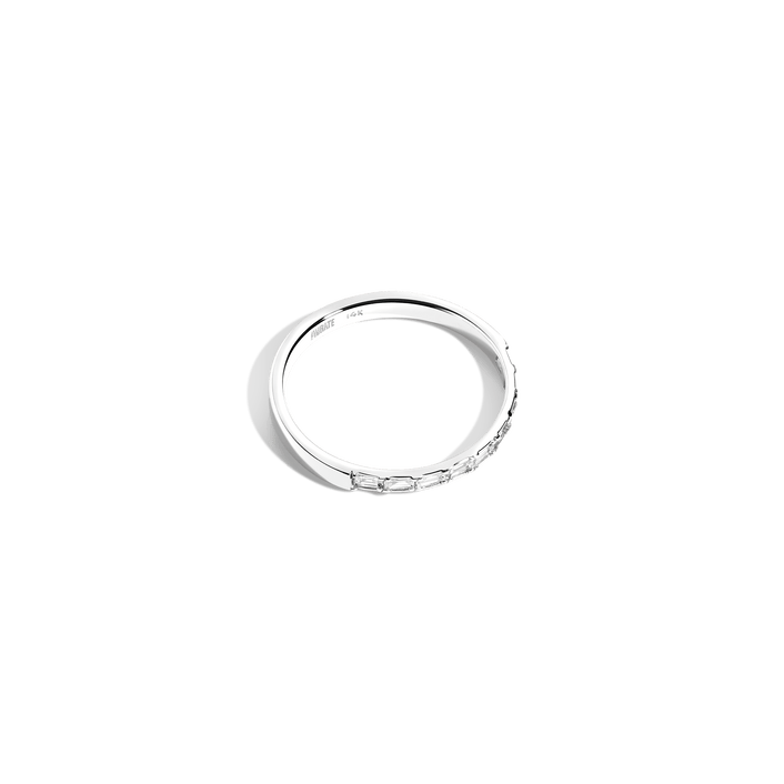 Baguette Half Horizontal Eternity Ring 14K 18K White Gold