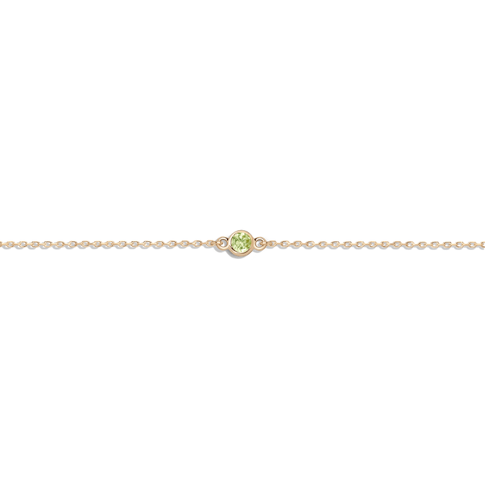 Birthstone Bracelet Peridot - Aug 14K 18K Yellow Gold