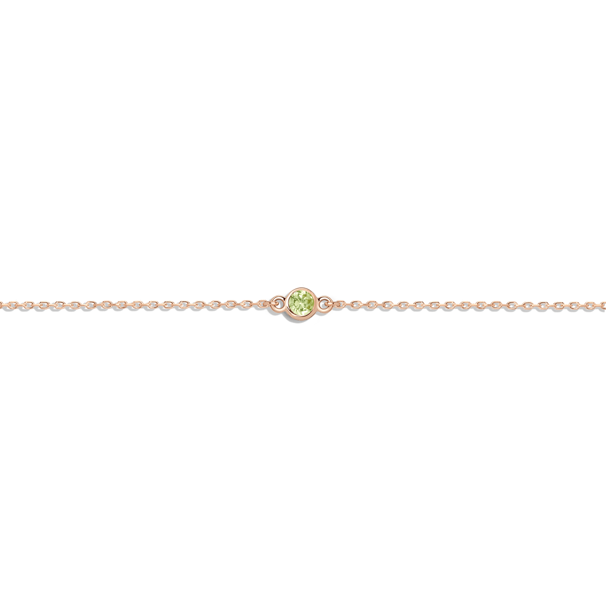 Birthstone Bracelet Peridot - Aug 14K 18K Rose Gold