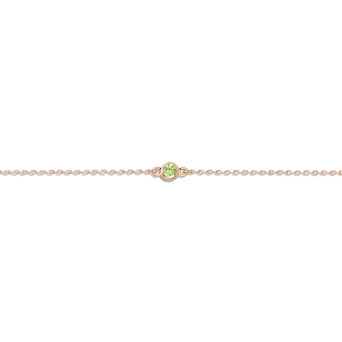 Birthstone Bracelet Peridot - Aug 14K 18K Rose Gold