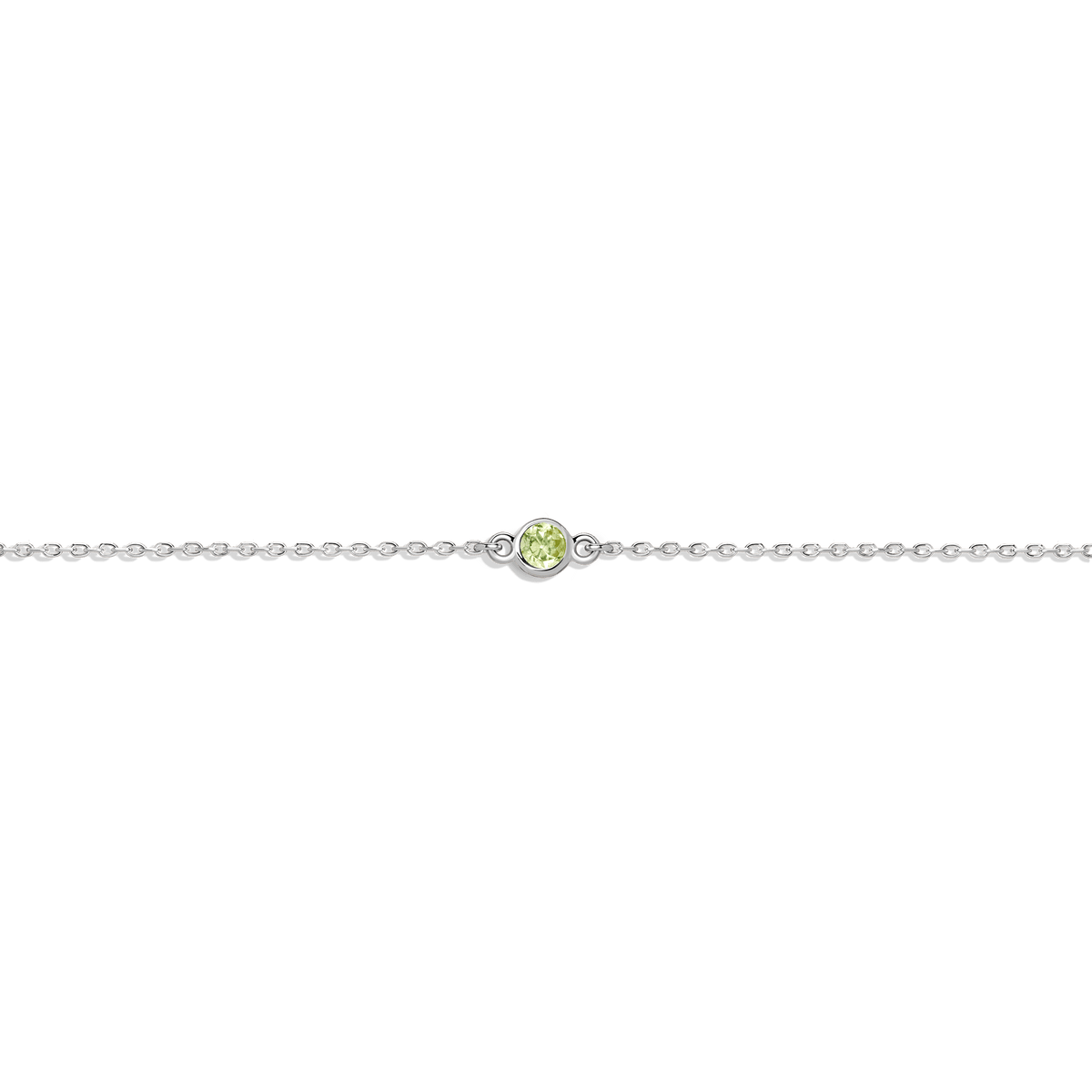 Birthstone Bracelet Peridot - Aug 14K 18K White Gold