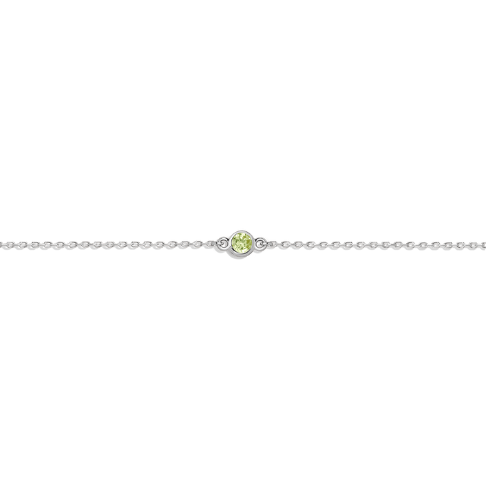 Birthstone Bracelet Peridot - Aug 14K 18K White Gold