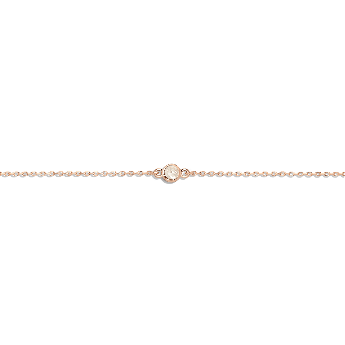 Birthstone Bracelet Moonstone - Jun 14K 18K Rose Gold