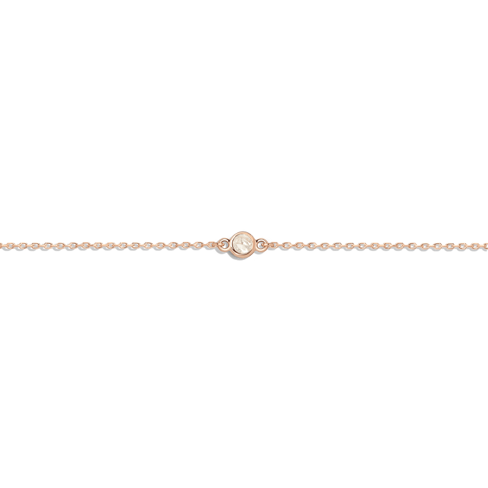 Birthstone Bracelet Moonstone - Jun 14K 18K Rose Gold