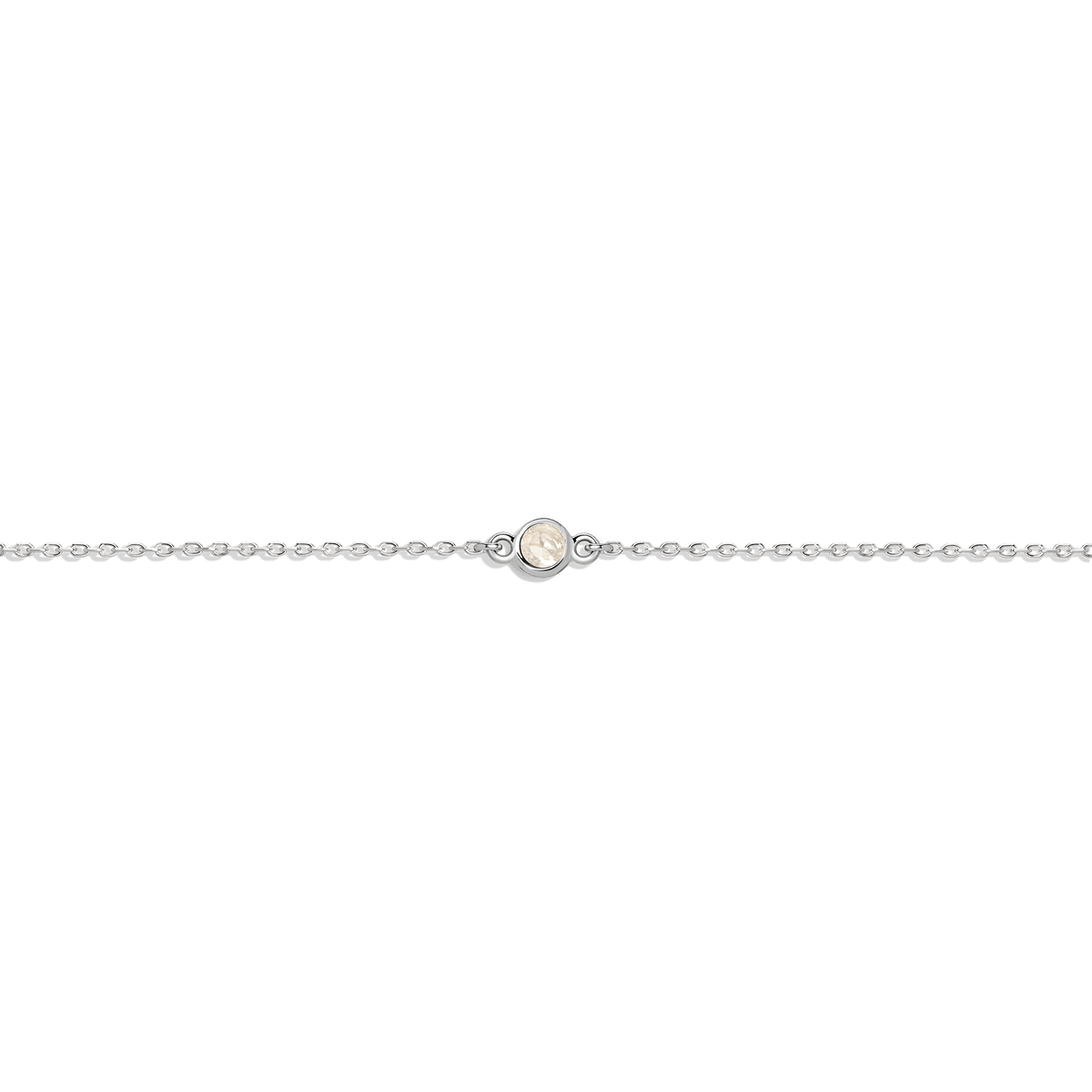 Birthstone Bracelet Moonstone - Jun 14K 18K White Gold