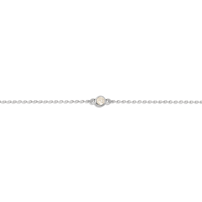 Birthstone Bracelet Moonstone - Jun 14K 18K White Gold