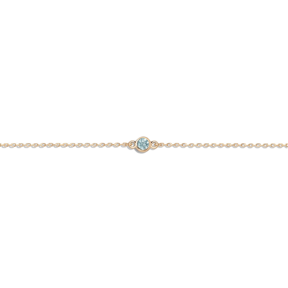 Birthstone Bracelet Aquamarine - Mar 14K 18K Yellow Gold