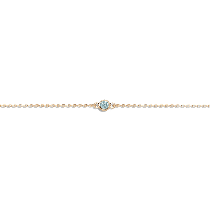 Birthstone Bracelet Aquamarine - Mar 14K 18K Yellow Gold