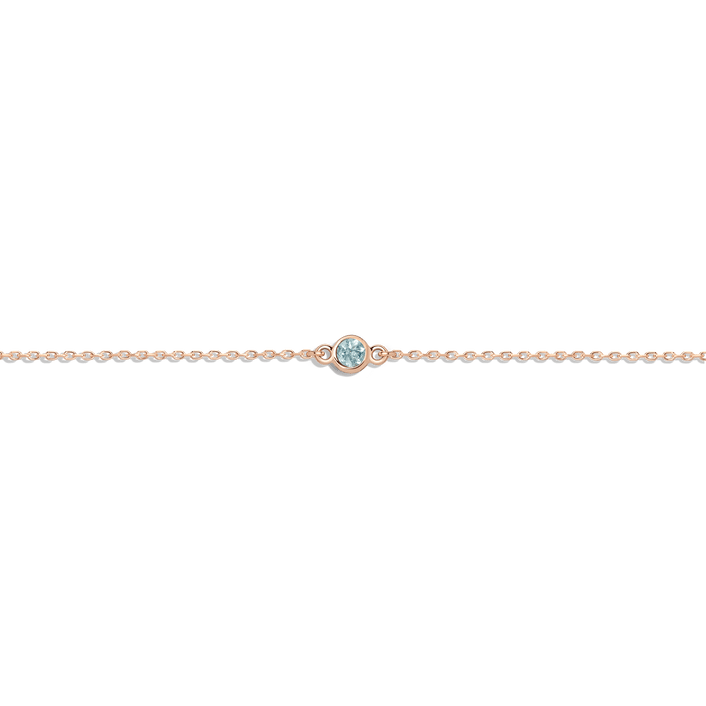 Birthstone Bracelet Aquamarine - Mar 14K 18K Rose Gold