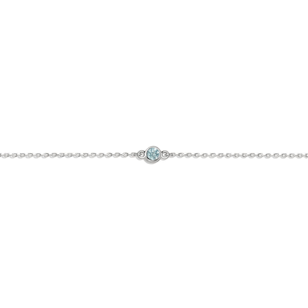 Birthstone Bracelet Aquamarine - Mar 14K 18K White Gold