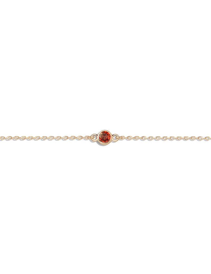 Birthstone Bracelet Garnet - Jan 14K 18K Yellow Gold First