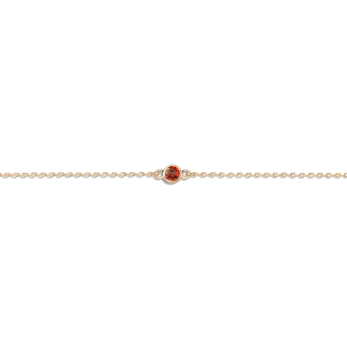 Birthstone Bracelet Garnet - Jan 14K 18K Yellow Gold First