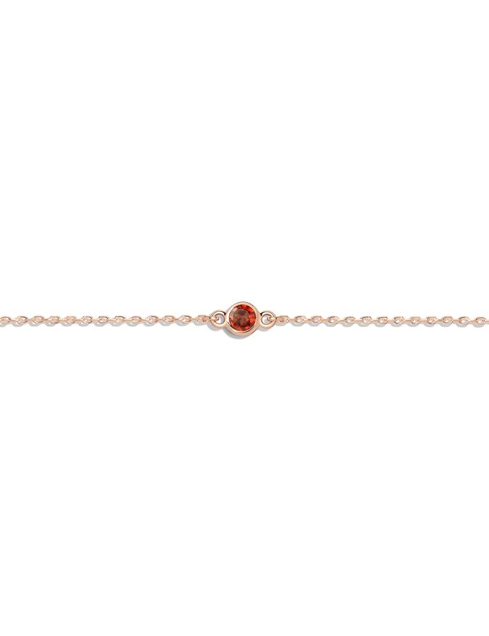 Birthstone Bracelet Garnet - Jan 14K 18K Rose Gold First