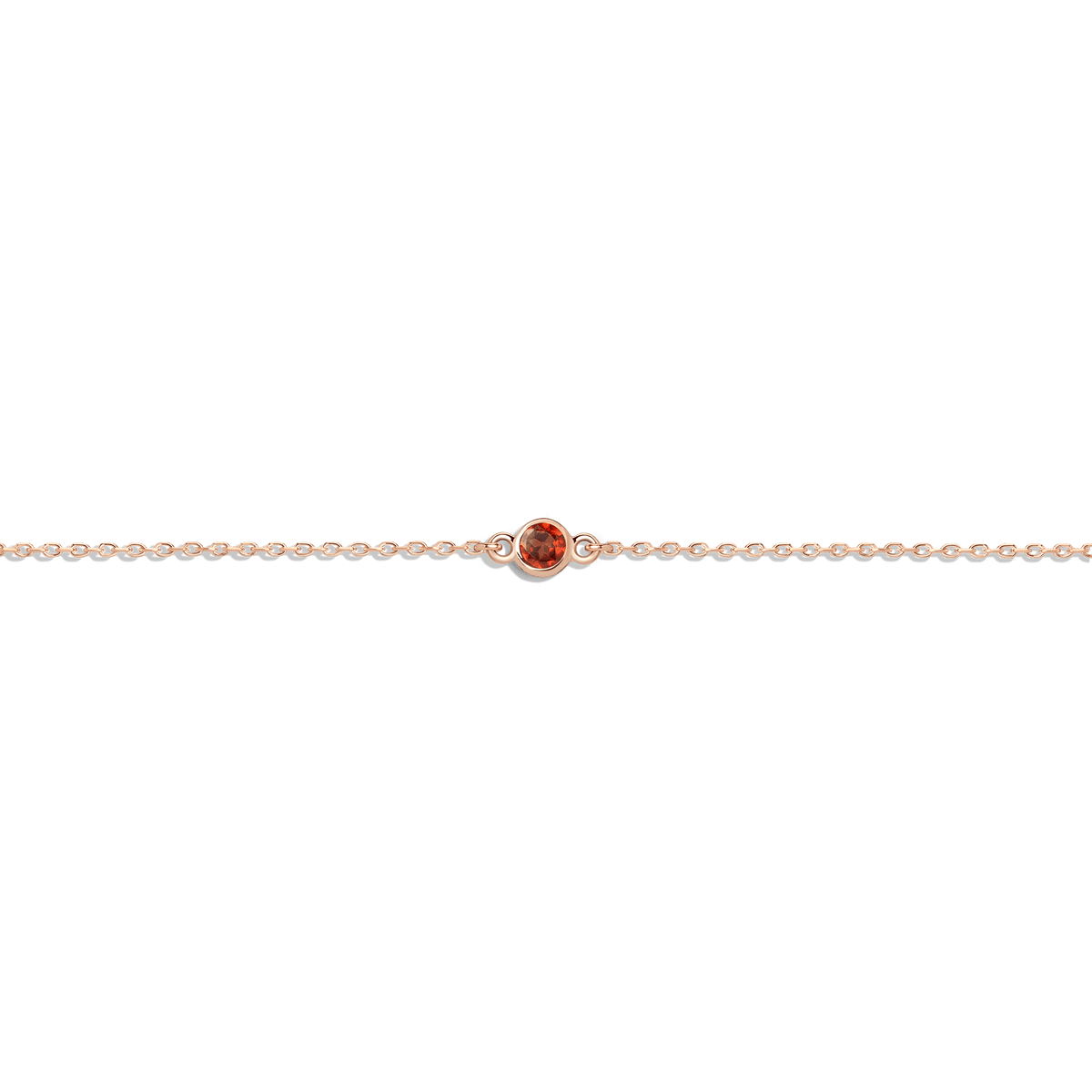 Birthstone Bracelet Garnet - Jan 14K 18K Rose Gold First