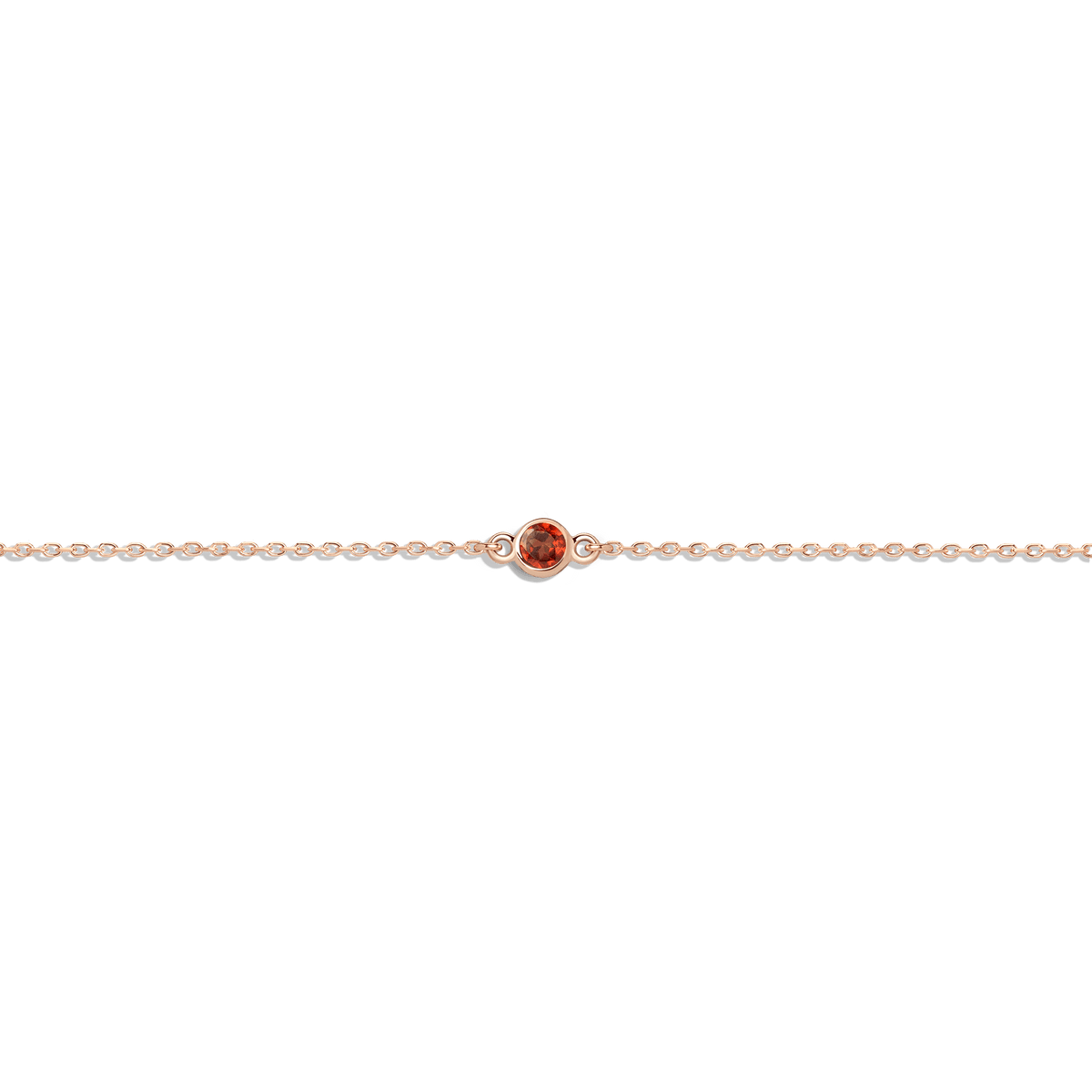 Birthstone Anklet Garnet - Jan 14K 18K Rose Gold