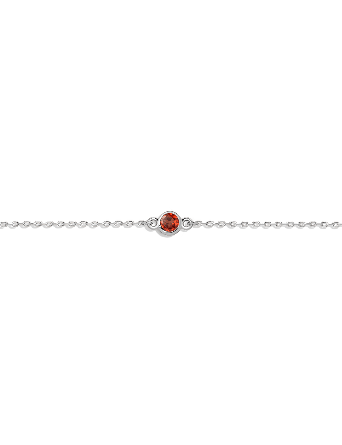 Birthstone Bracelet Garnet - Jan 14K 18K White Gold First