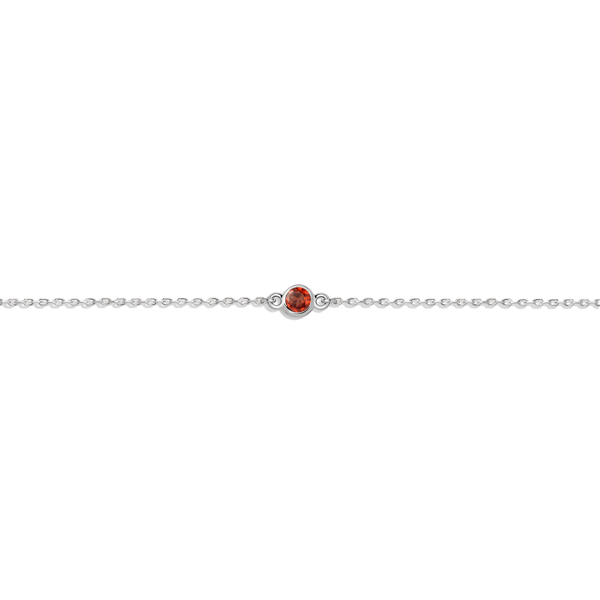 Birthstone Bracelet Garnet - Jan 14K 18K White Gold First