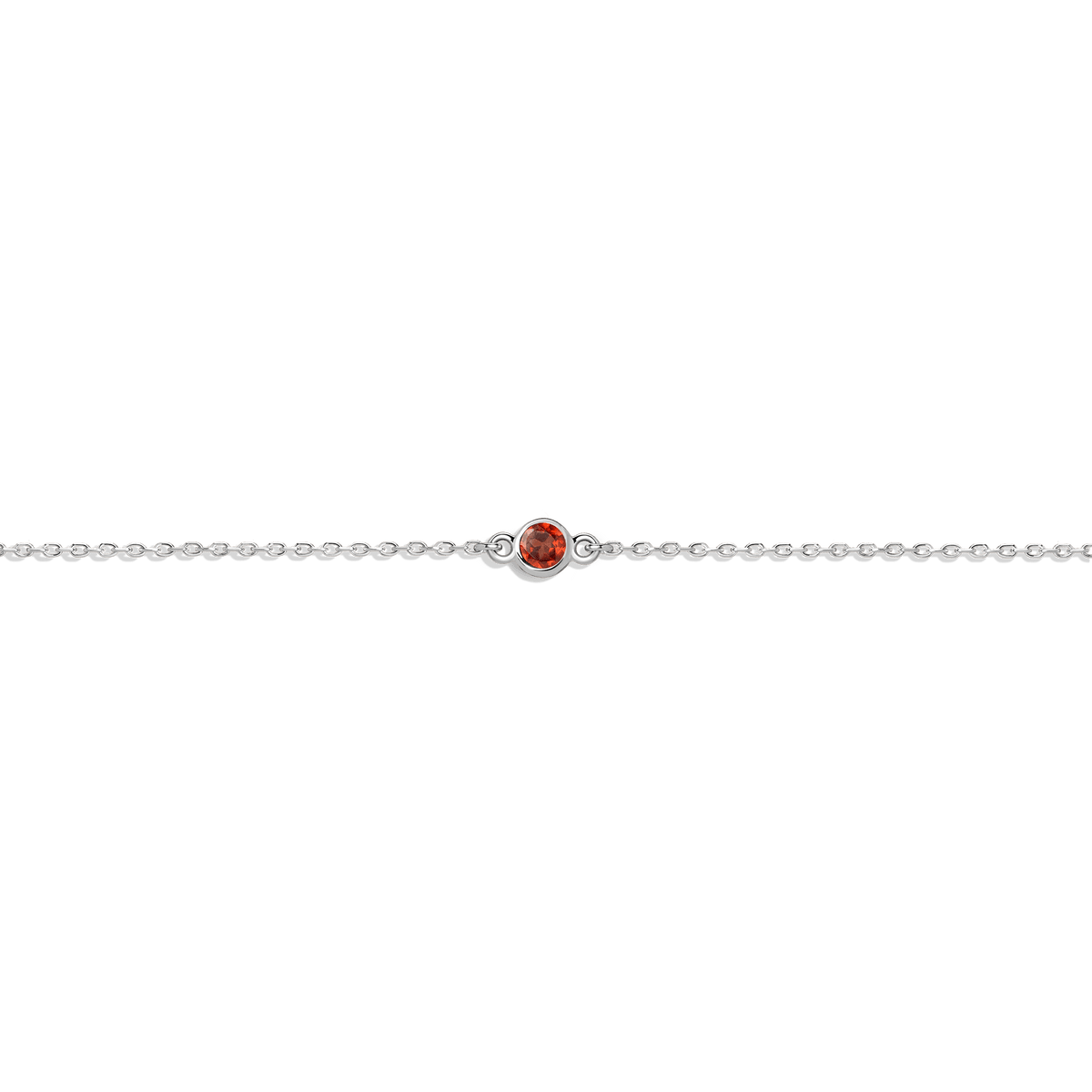 Birthstone Anklet Garnet - Jan 14K 18K White Gold