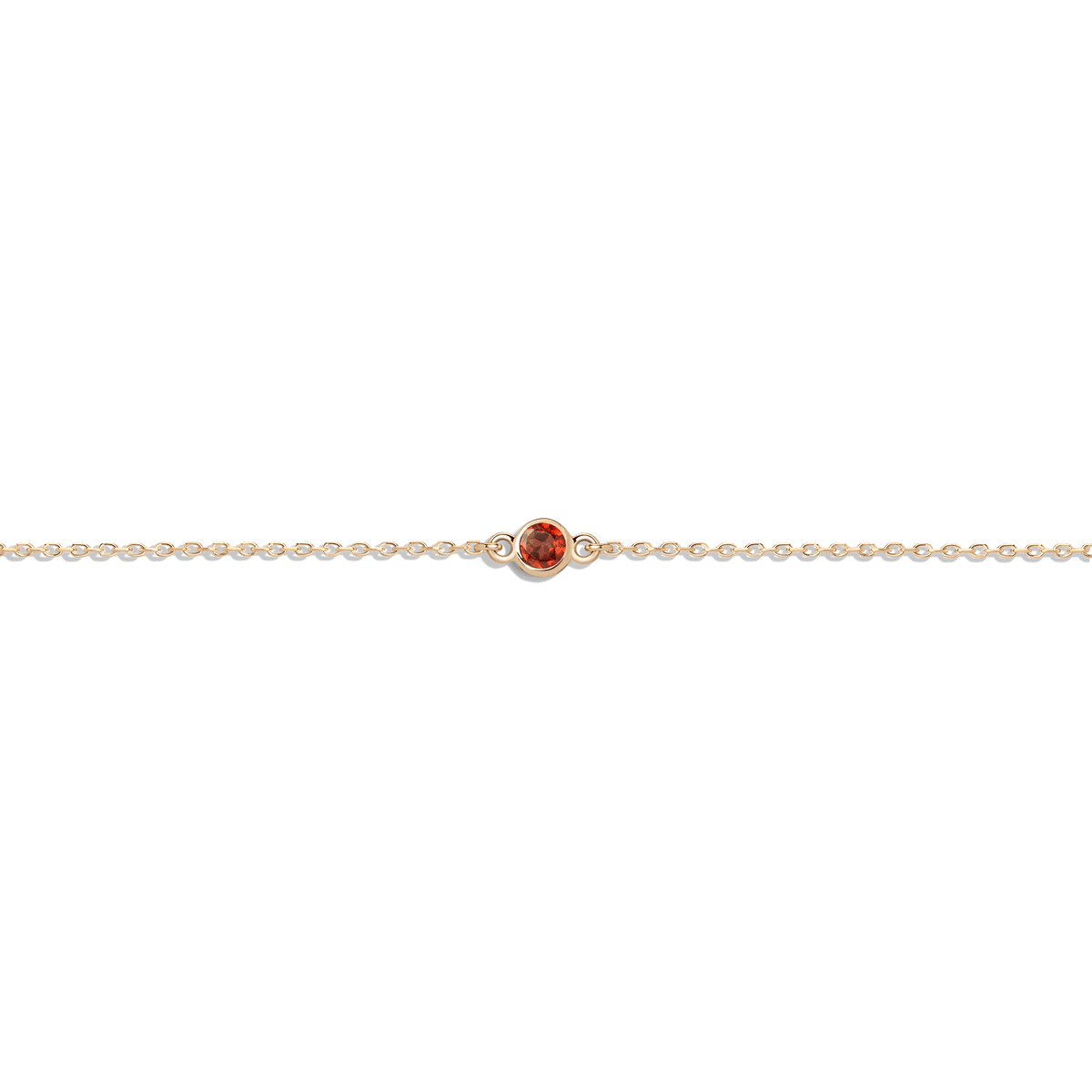 Birthstone Anklet Garnet - Jan 14K 18K Yellow Gold
