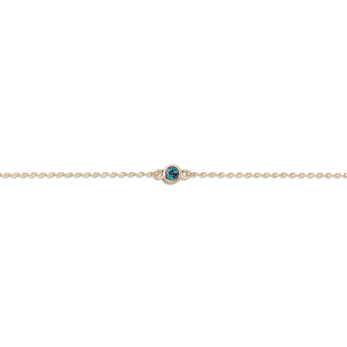Birthstone Bracelet London Blue Topaz - Dec 14K 18K Yellow Gold