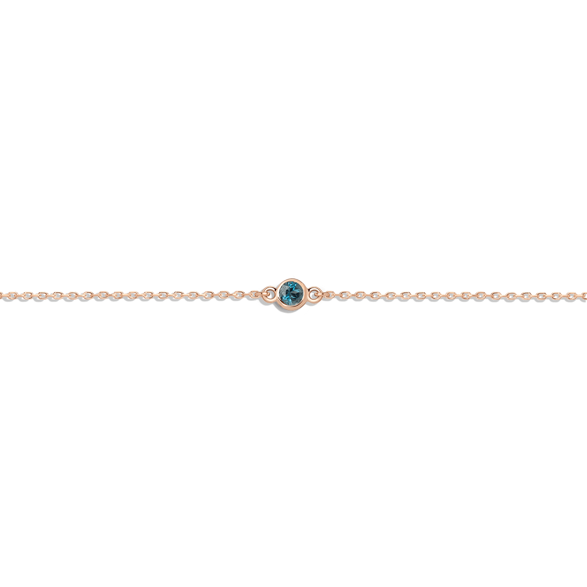 Birthstone Bracelet London Blue Topaz - Dec 14K 18K Rose Gold