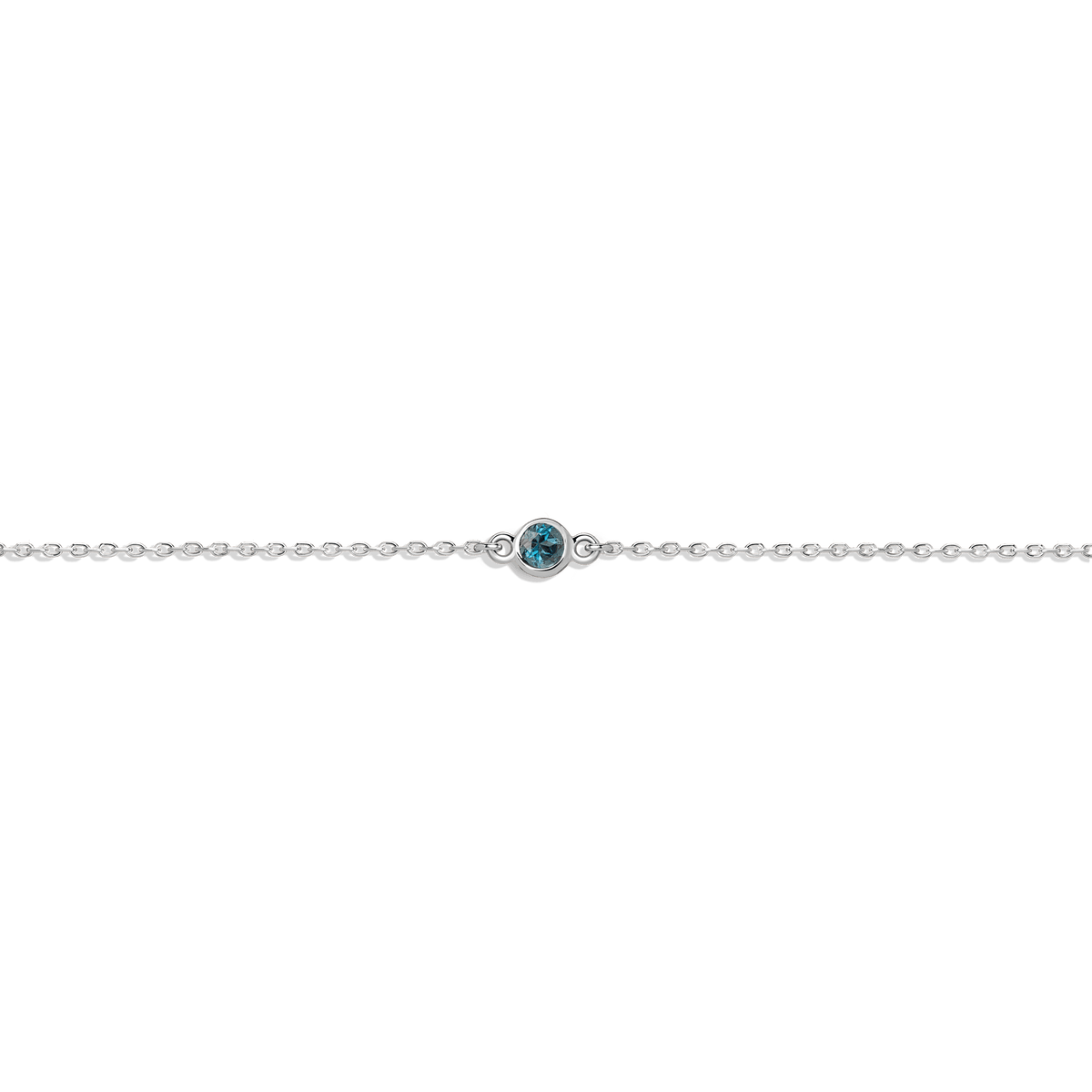 Birthstone Bracelet London Blue Topaz - Dec 14K 18K White Gold