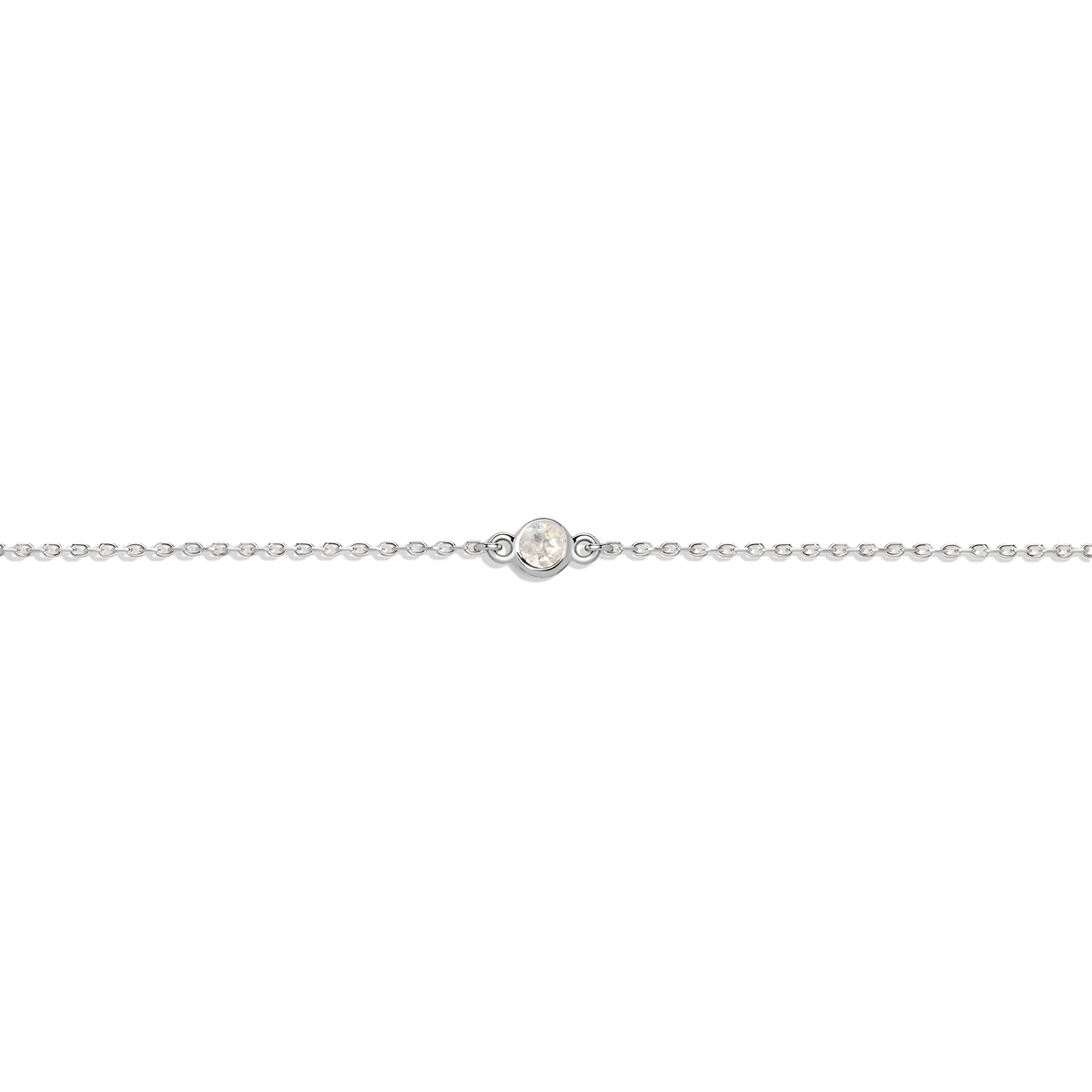 Birthstone Bracelet White Topaz - Apr 14K 18K White Gold