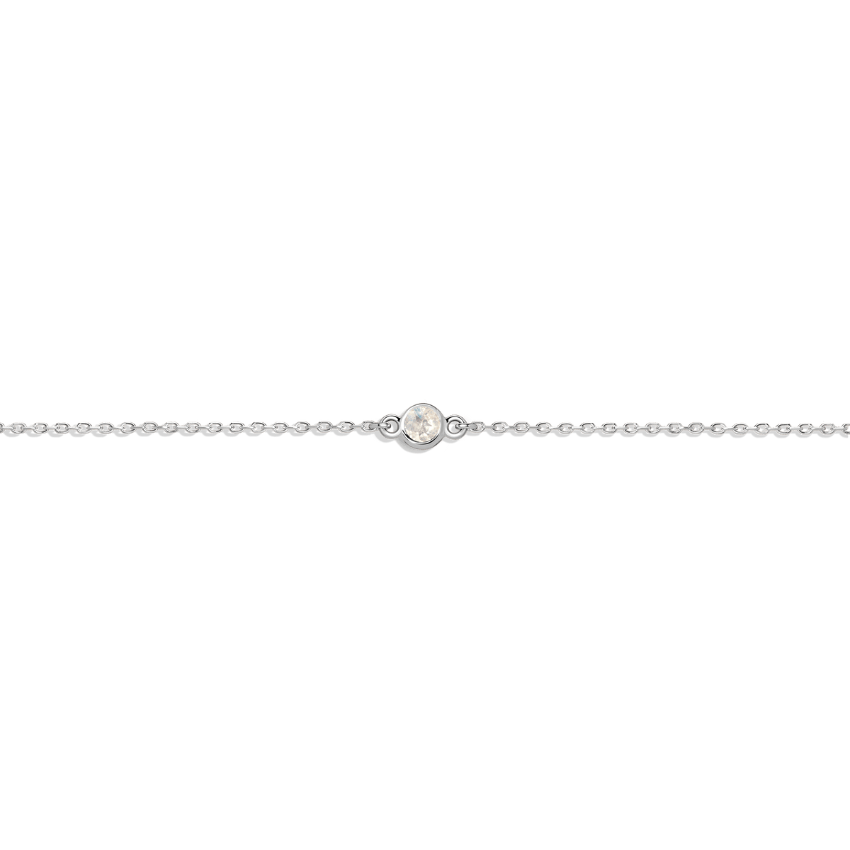 Birthstone Anklet White Topaz - Apr 14K 18K White Gold First