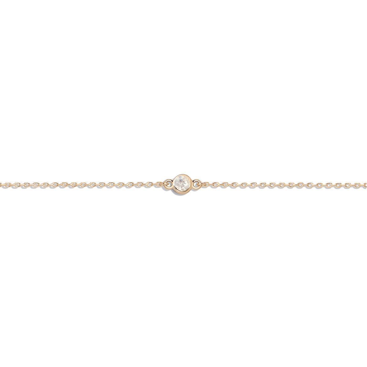 Birthstone Anklet White Topaz - Apr 14K 18K Yellow Gold First