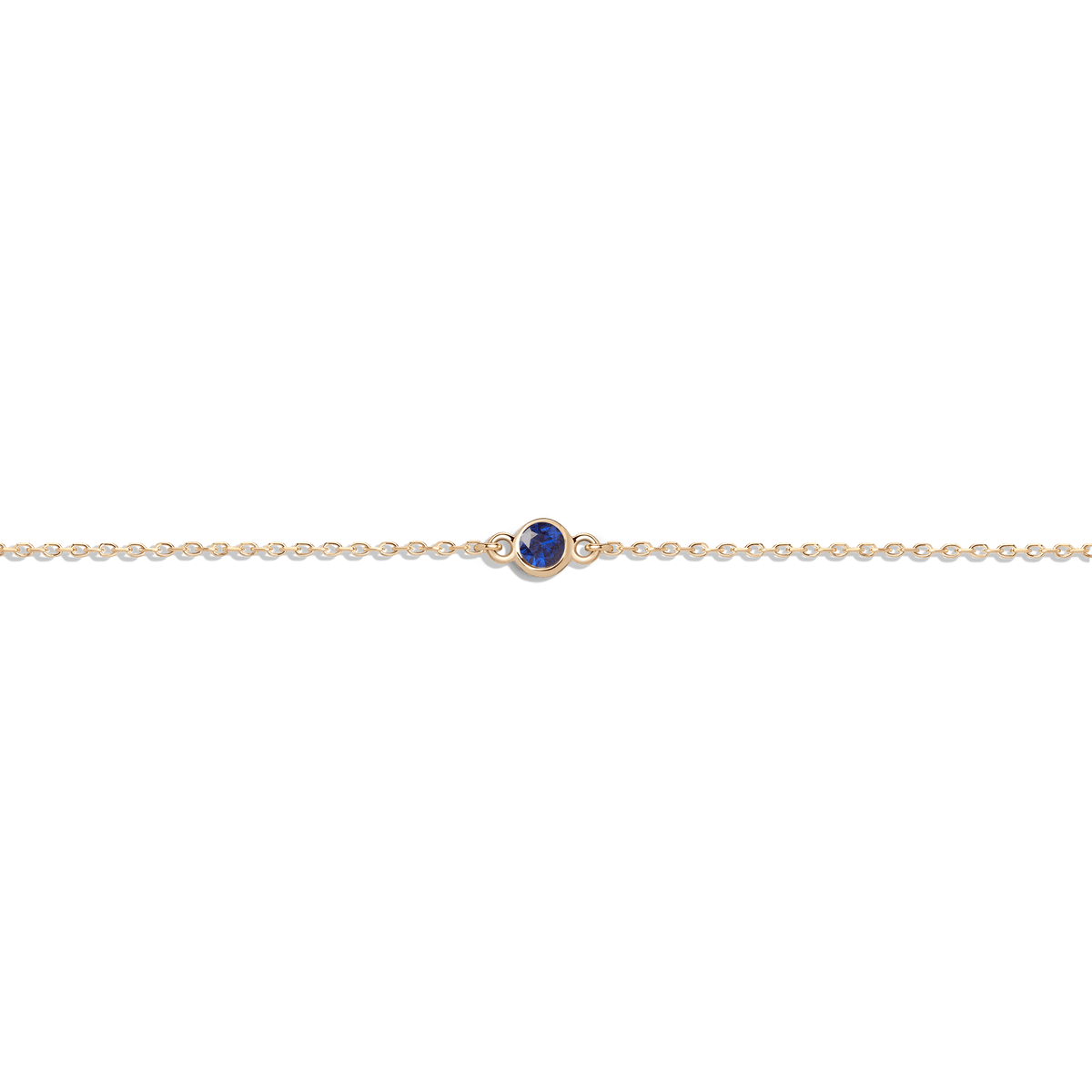 Birthstone Bracelet Blue Sapphire - Sep 14K 18K Yellow Gold