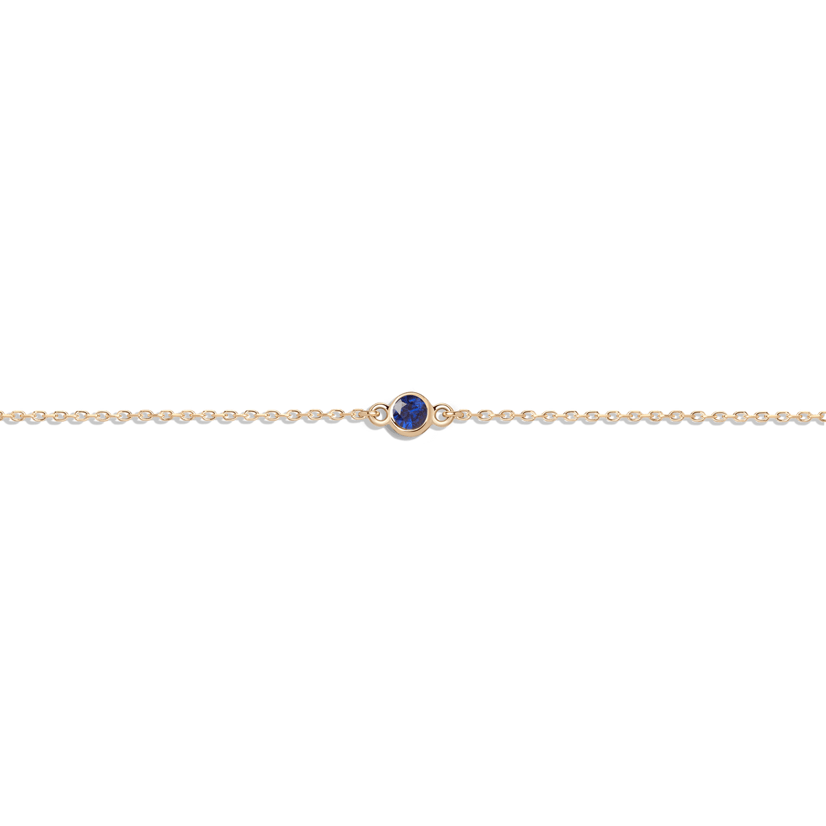 Birthstone Anklet Blue Sapphire - Sep 14K 18K Yellow Gold First