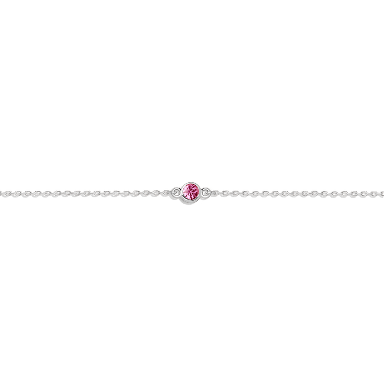 Birthstone Anklet in Yellow, Rose or White Gold