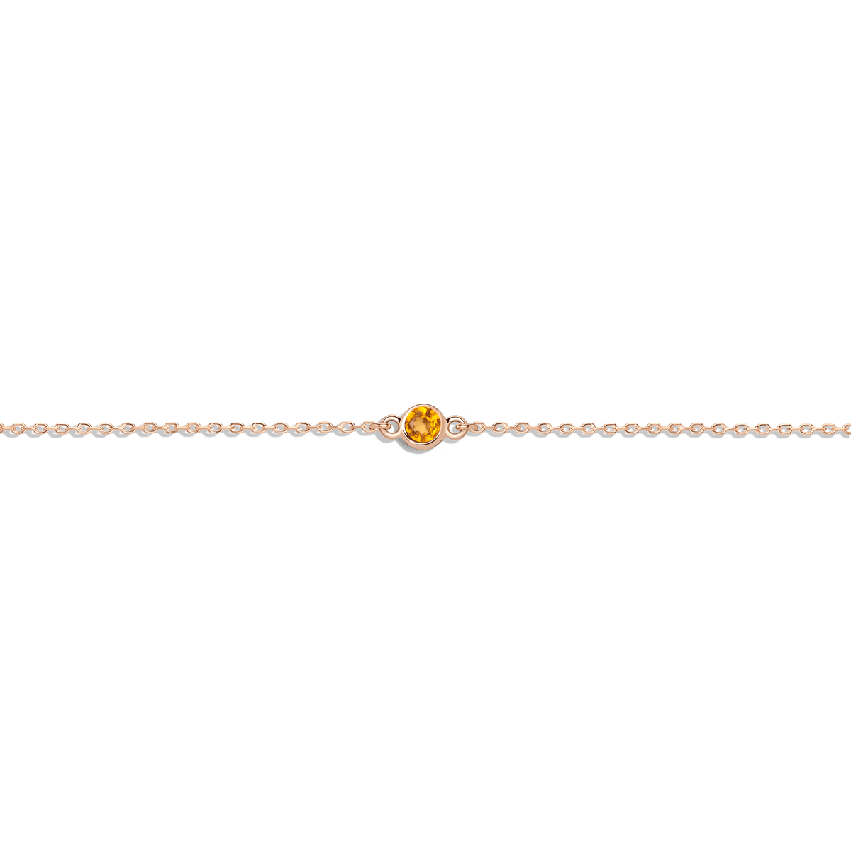 Birthstone Bracelet Citrine - Nov 14K 18K Rose Gold