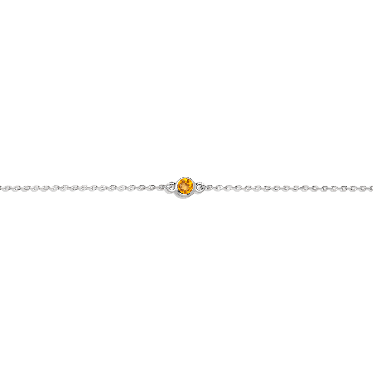 Birthstone Bracelet Citrine - Nov 14K 18K White Gold
